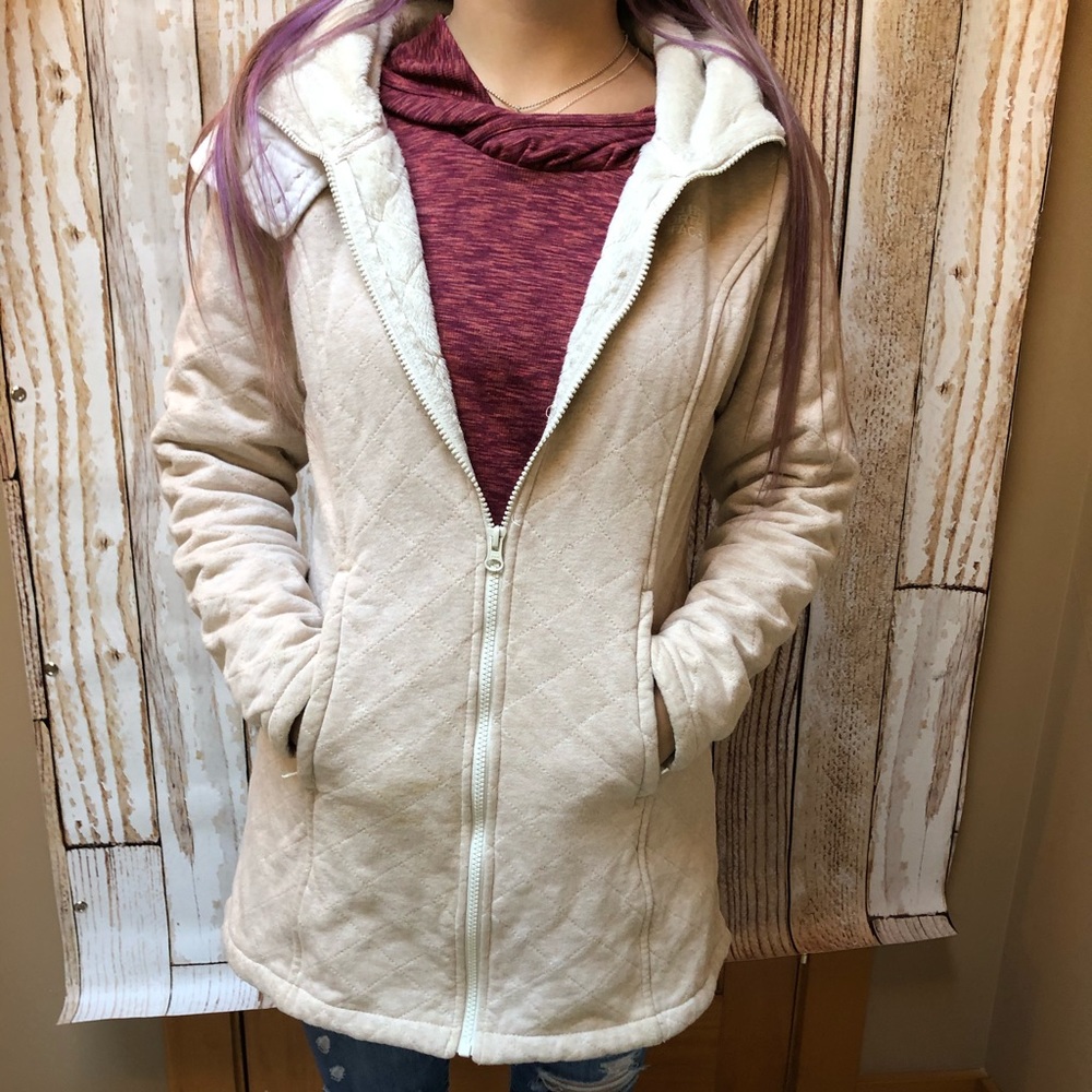 North Face Quilted Fleece Lined Coat Jacket M